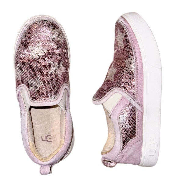 UGG Caplan sequin STAR Suede SLIP ON sneakers GIRL’s shoes  size 1 - Picture 3 of 16